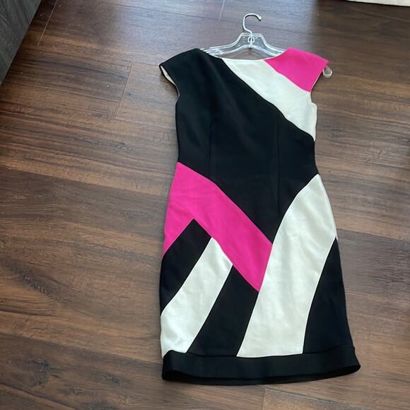 Maggy London Pre Loved Asymmetrical Midi Sleeveless thick fabric Dress. - Picture 2 of 5